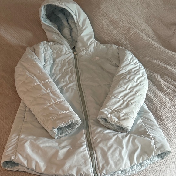 The North Face light blue Hooded Reversible Jacket